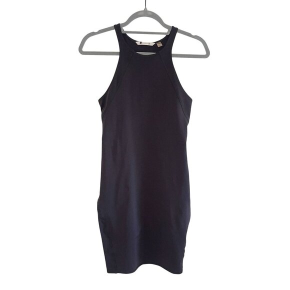 Theory 38 Black Sleeveless Racerback Bodycon Dress Size S Made In USA - Picture 1 of 4
